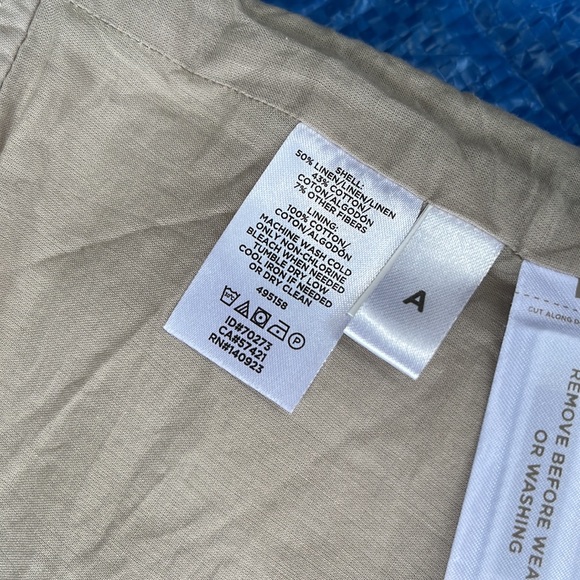 Loft Taupe with Metalic Thread Cotton Linen Shorts - Picture 7 of 8